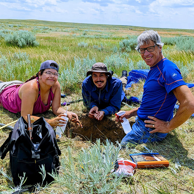 Tom DeLuca in soil pit