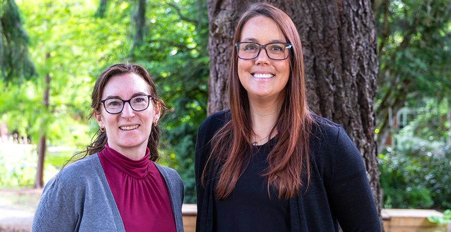Urban foresters Sarah Low and Jennifer Killian
