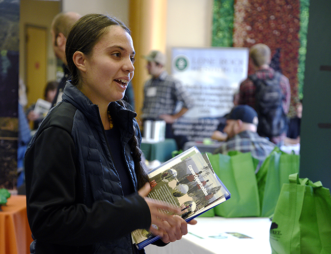 Student at a career fair