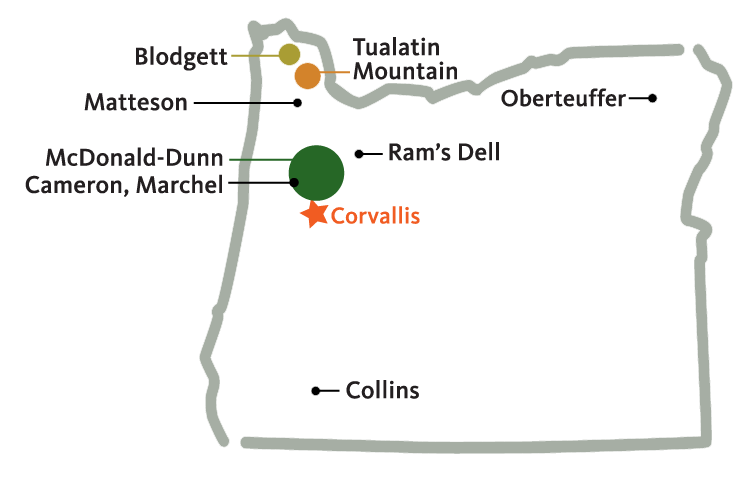 Interactive Map of forests across Oregon