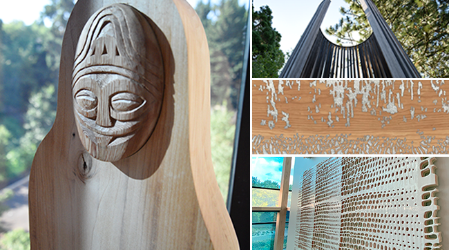 Samples from Peavy Forest Science Center's public art installations