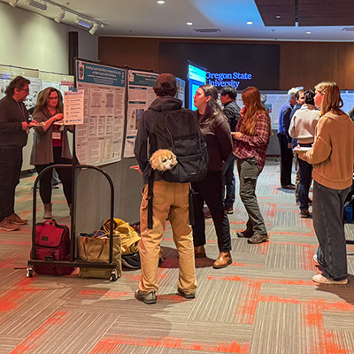 view of poster session in conference room
