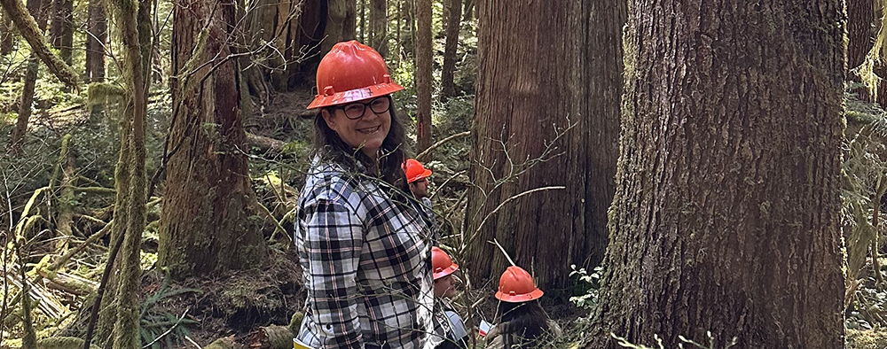 Mindy Crandall in the woods