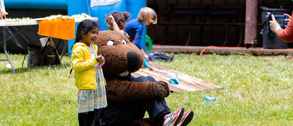 Benny the Beaver and participant at GO Day 2025