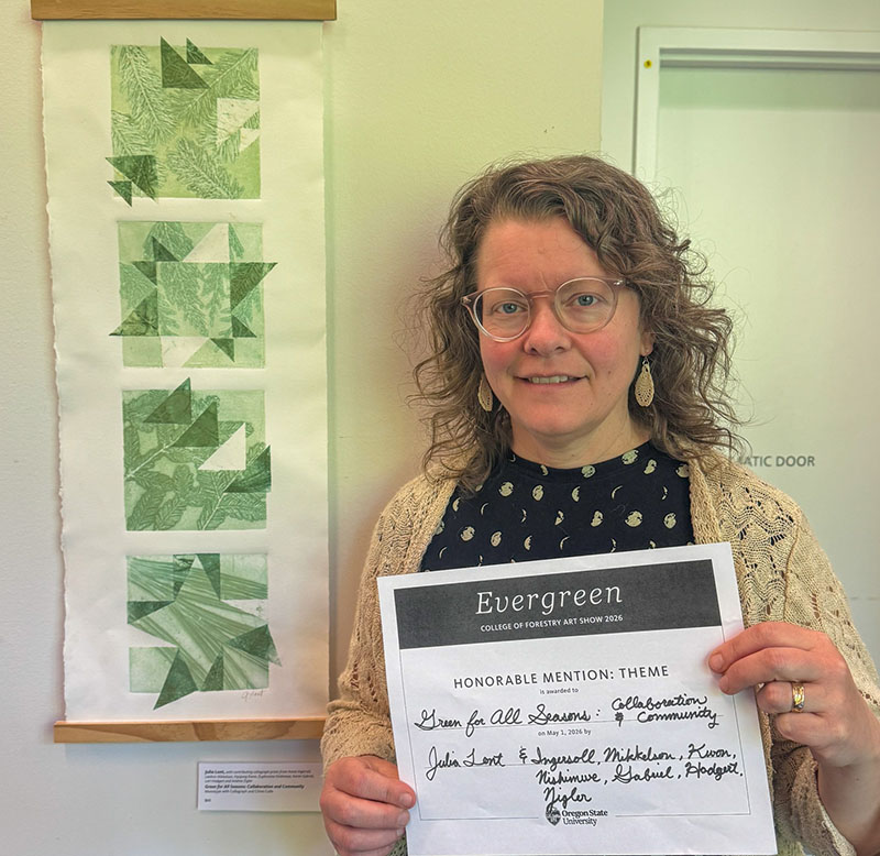 Julia Lont with contributing artists, "Green for All Seasons: Collaboration and Community" 