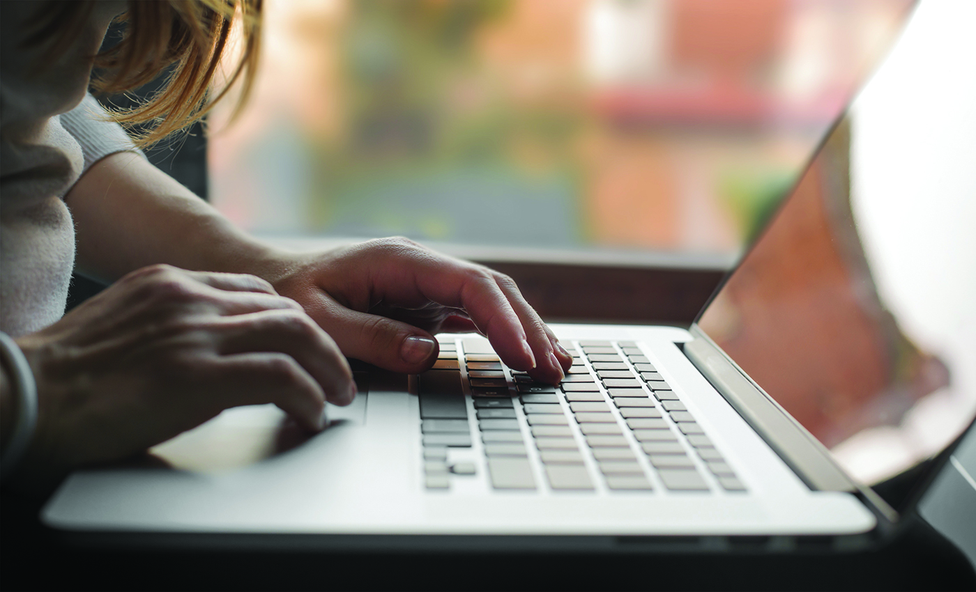 Fingers on a keyboard