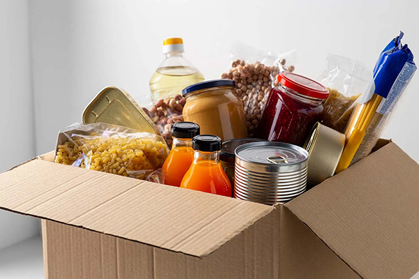 Box of donated food