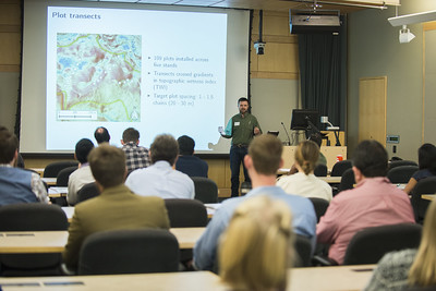 Research presentation in front of audience