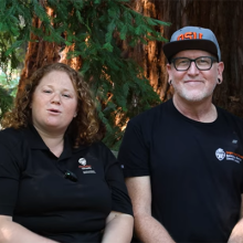 Extension foresters Lauren Grand and Dan Stark