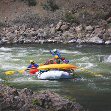 rafters on river in Eastern Oregon