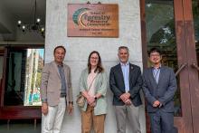 Rachael Fahrenbach, Director of International Program Office at the College of Forestry, and others at NTU